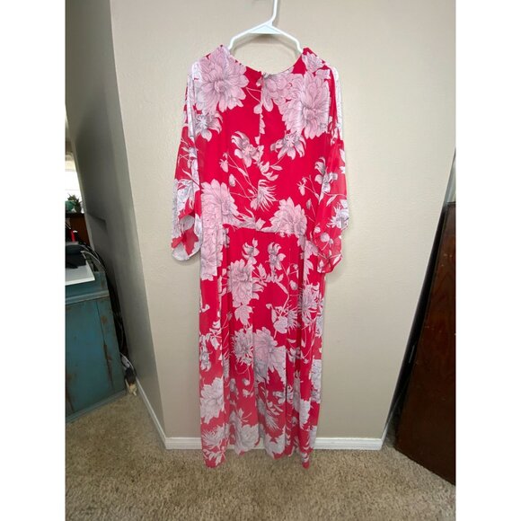 Lane Bryant Womens Pink Floral Maxi‎ Dress Plus Size 26 3/4 Sleeves polyester - Picture 6 of 8